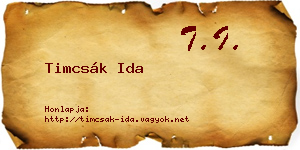 Timcsák Ida névjegykártya